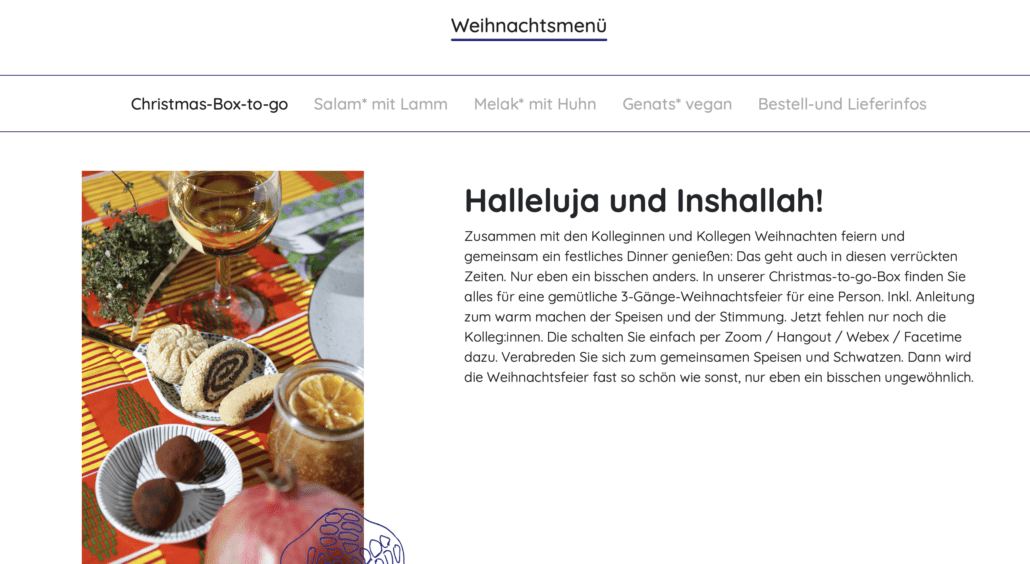 Weihnachts Menü