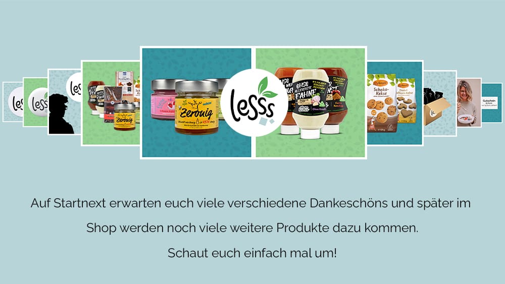 Auf der Lesss-Plattform soll es verschiedene zuckerarme Produkte geben, zum Beispiel Produkte von Ohso Lecker.