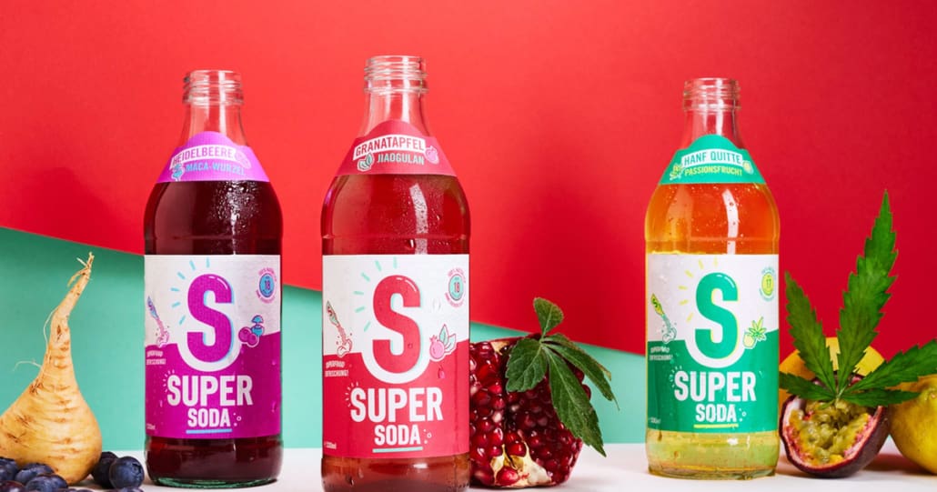 Die SUPER SODA gibt es in vielen verschiedenen fruchtigen Sorten.