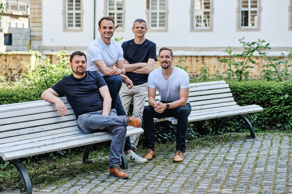 Die Gründer Michael Baunach, Marco Ries, Tomas Kurz und Christoph Pitter. (Foto: Protein Distillery)