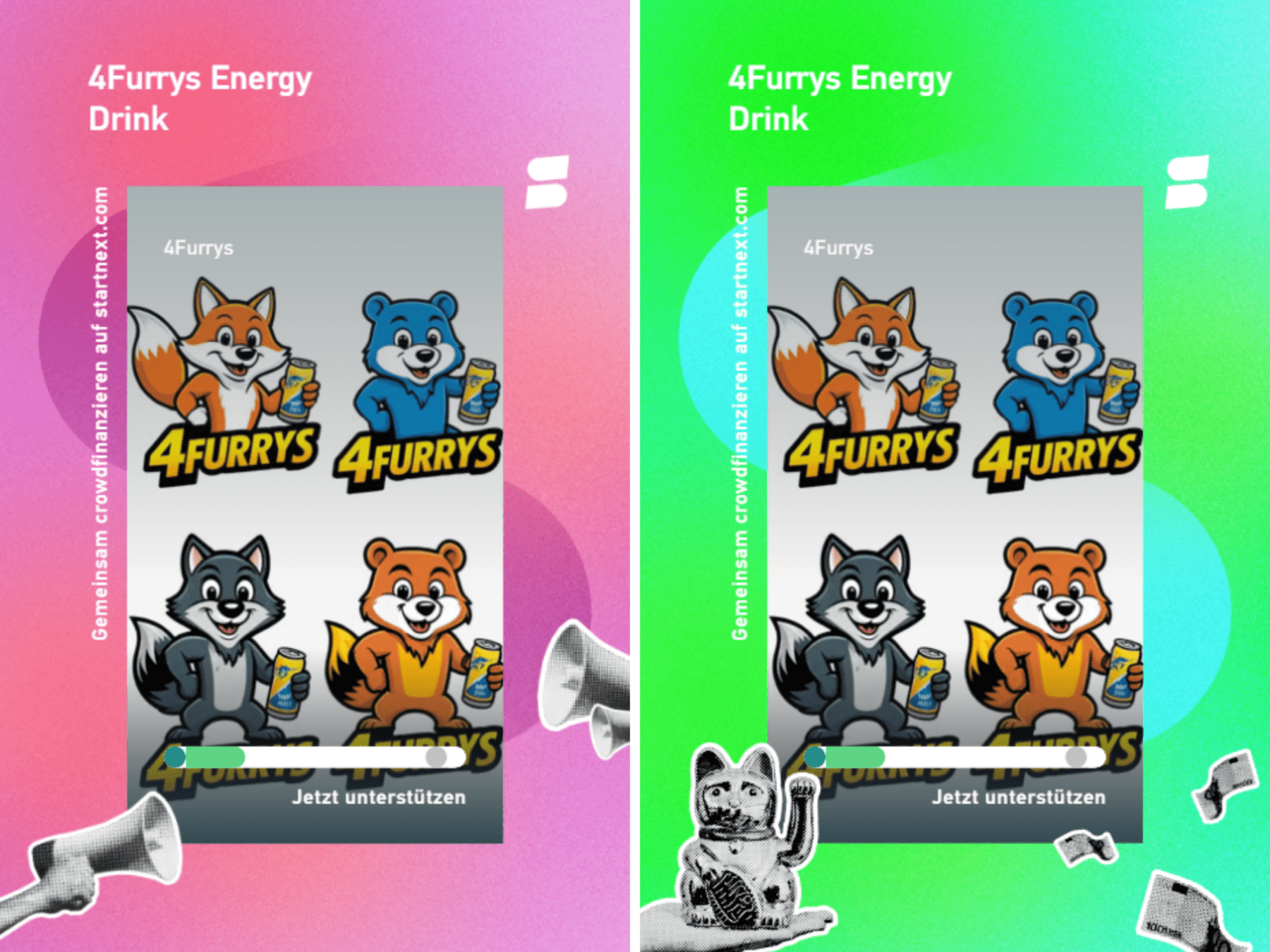 Visuals der Kampagne von 4Furrys
